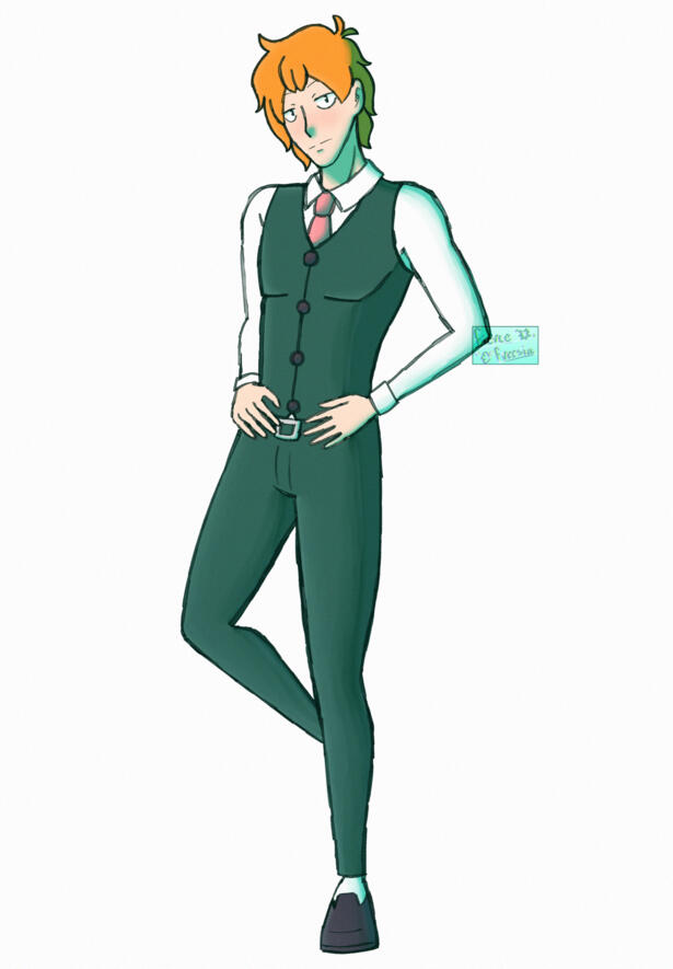 Russ (Lupin III fan character) full body art (drawn in March 2026)