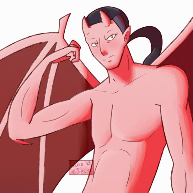 Tav (Gargoyles fan character) half body art (drawn in January 2026)